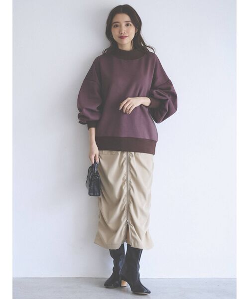 COTORICA（コトリカ）の「【THE DAYZ TOKYO】ボリュームスリーブハイネックプルオーバー（Tシャツ/カットソー・レディース・ブラック/ダークグリーン/ブラウン・FREE）」の14枚目の写真