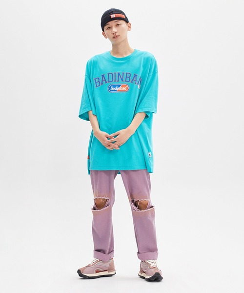 BAD IN BAD(ベド イン ベド)の「【BAD IN BAD】ESSENTIAL ARCH LOGO TEE bib-22su10/韓国セレクト(Tシャツ/カットソー・メンズ・ミント/ライトグレー/ホワイト/ブラック・M/L)」の7枚目の写真