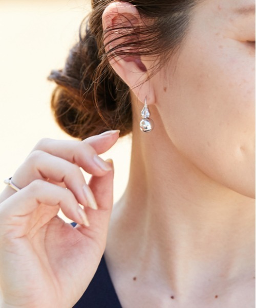 雫クリア×パールピアス（ピアス（両耳用））｜ear PAPILLONNER