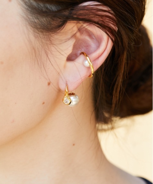 ear PAPILLONNER(イアパピヨネ)の「雫クリア×パールピアス(ピアス(両耳用)・レディース・シルバー/ゴールド・FREE)」の17枚目の写真