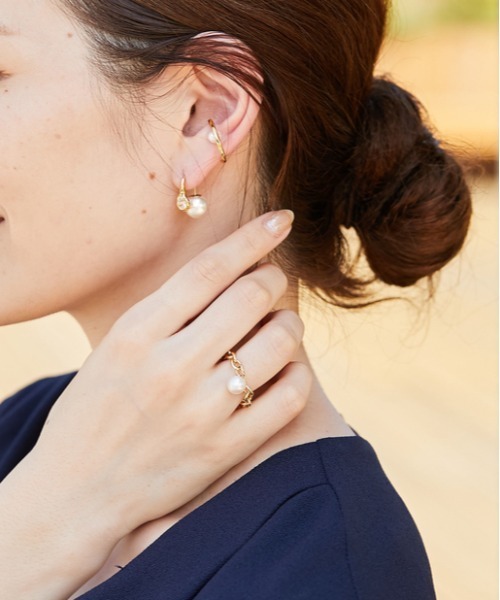 ear PAPILLONNER(イアパピヨネ)の「雫クリア×パールピアス(ピアス(両耳用)・レディース・シルバー/ゴールド・FREE)」の18枚目の写真