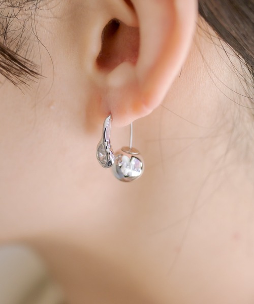 雫クリア×パールピアス（ピアス（両耳用））｜ear PAPILLONNER