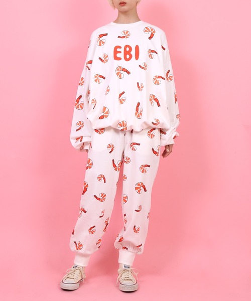 PUNYUS（プニュズ）の「フード総柄スウェットパンツ(EBI)（スウェット