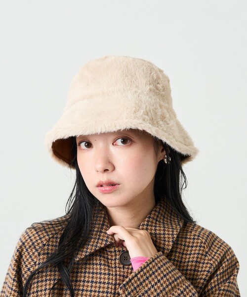 FREAK'S STORE（フリークスストア）の「【WEB限定】リバーシブルエコファーバケットハット（ハット・レディース・ブラック/ダークブラウン/ブラウン・ONE SIZE）」の4枚目の写真