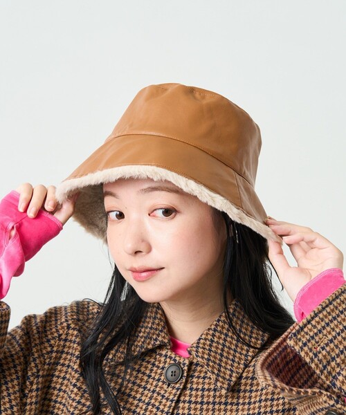 FREAK'S STORE（フリークスストア）の「【WEB限定】リバーシブルエコファーバケットハット（ハット・レディース・ブラック/ダークブラウン/ブラウン・ONE SIZE）」の6枚目の写真