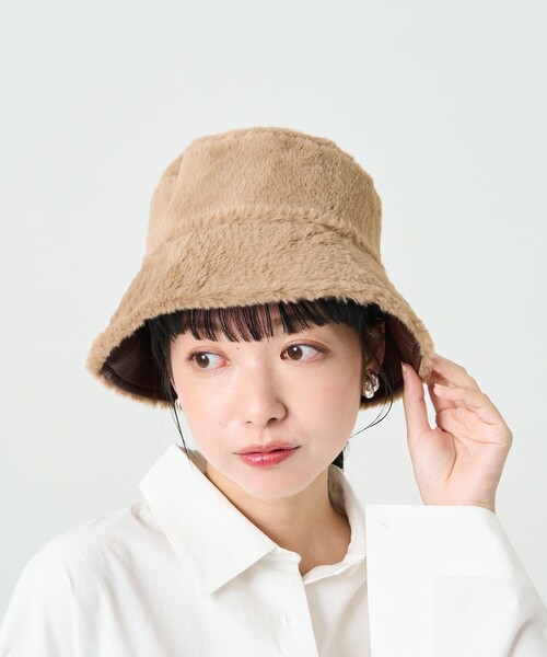 FREAK'S STORE（フリークスストア）の「【WEB限定】リバーシブルエコファーバケットハット（ハット・レディース・ブラック/ダークブラウン/ブラウン・ONE SIZE）」の10枚目の写真
