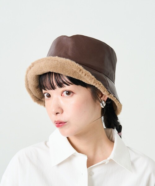 FREAK'S STORE（フリークスストア）の「【WEB限定】リバーシブルエコファーバケットハット（ハット・レディース・ブラック/ダークブラウン/ブラウン・ONE SIZE）」の7枚目の写真