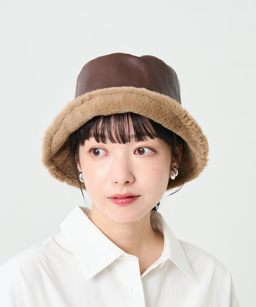 FREAK'S STORE（フリークスストア）の「【WEB限定】リバーシブルエコファーバケットハット（ハット・レディース・ブラック/ダークブラウン/ブラウン・ONE SIZE）」の5枚目の写真