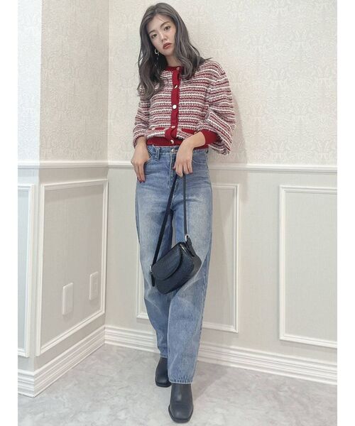 dazzlin（ダズリン）の「ツイードライクニットカーディガン（カーディガン/ボレロ・レディース・ブルー/レッド/ベージュ・FREE）」の16枚目の写真