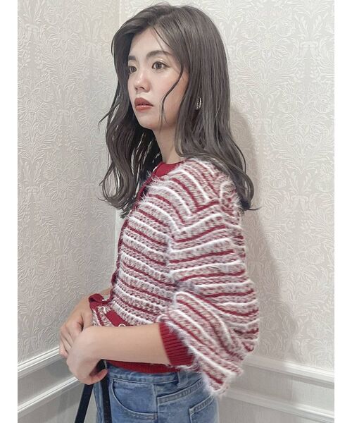 dazzlin（ダズリン）の「ツイードライクニットカーディガン（カーディガン/ボレロ・レディース・ブルー/レッド/ベージュ・FREE）」の8枚目の写真