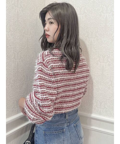 dazzlin（ダズリン）の「ツイードライクニットカーディガン（カーディガン/ボレロ・レディース・ブルー/レッド/ベージュ・FREE）」の9枚目の写真