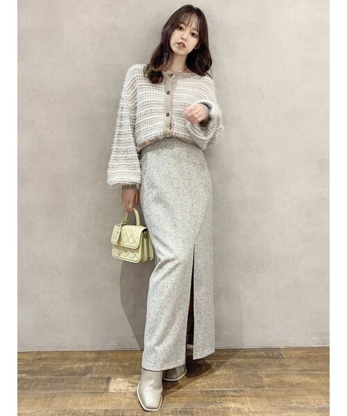 dazzlin（ダズリン）の「ツイードライクニットカーディガン（カーディガン/ボレロ・レディース・ブルー/レッド/ベージュ・FREE）」の12枚目の写真