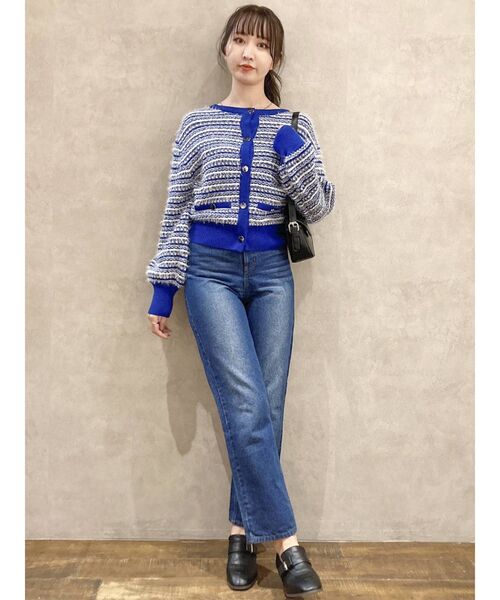 dazzlin（ダズリン）の「ツイードライクニットカーディガン（カーディガン/ボレロ・レディース・ブルー/レッド/ベージュ・FREE）」の13枚目の写真
