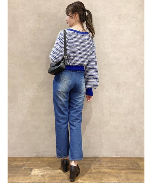 dazzlin（ダズリン）の「ツイードライクニットカーディガン（カーディガン/ボレロ・レディース・ブルー/レッド/ベージュ・FREE）」の14枚目の写真