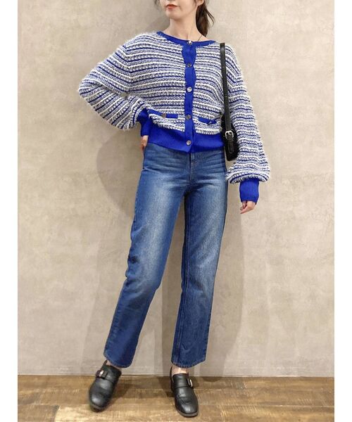 dazzlin（ダズリン）の「ツイードライクニットカーディガン（カーディガン/ボレロ・レディース・ブルー/レッド/ベージュ・FREE）」の18枚目の写真