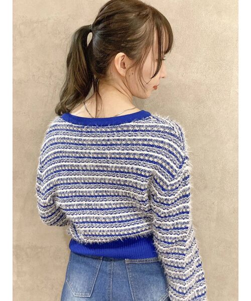 dazzlin（ダズリン）の「ツイードライクニットカーディガン（カーディガン/ボレロ・レディース・ブルー/レッド/ベージュ・FREE）」の19枚目の写真