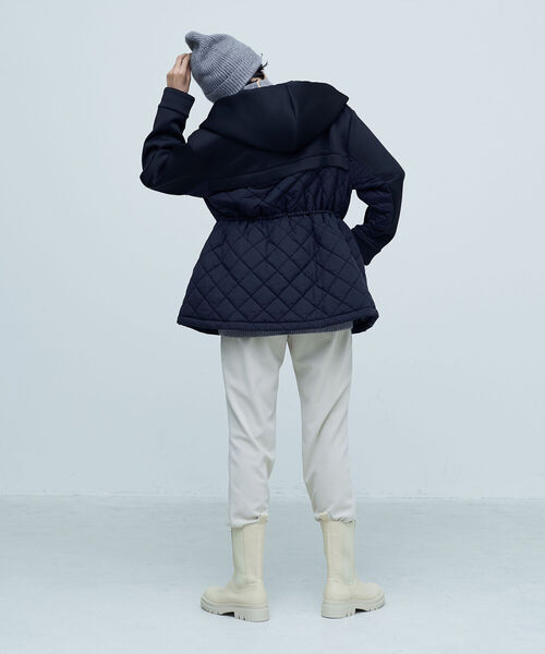 NOLLEY’S（ノーリーズ）の「◇【WEB限定】ダンボール×キルティング フードブルゾン（ブルゾン・レディース・ブラック/チャコールグレー/ベージュ・FREE）」の8枚目の写真