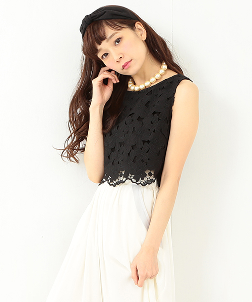 CAROLINA GLASER（カロリナ グレイサー）の「CAROLINA GLASER / レースショート トップス（その他トップス・レディース・ブラック/クリーム・ONE SIZE）」の22枚目の写真