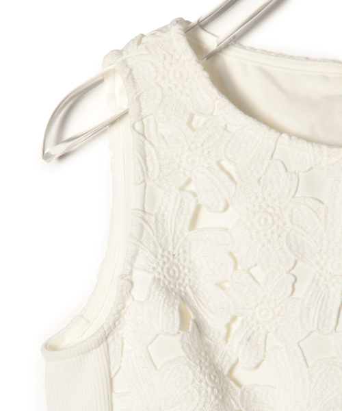 CAROLINA GLASER（カロリナ グレイサー）の「CAROLINA GLASER / レースショート トップス（その他トップス・レディース・ブラック/クリーム・ONE SIZE）」の13枚目の写真
