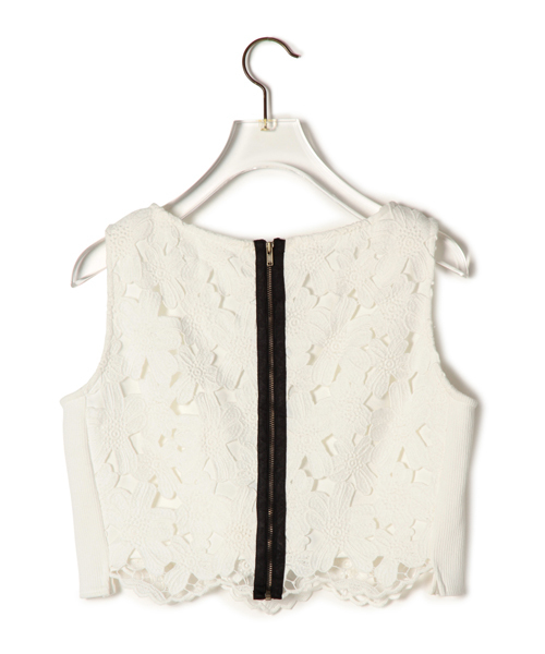 CAROLINA GLASER（カロリナ グレイサー）の「CAROLINA GLASER / レースショート トップス（その他トップス・レディース・ブラック/クリーム・ONE SIZE）」の5枚目の写真