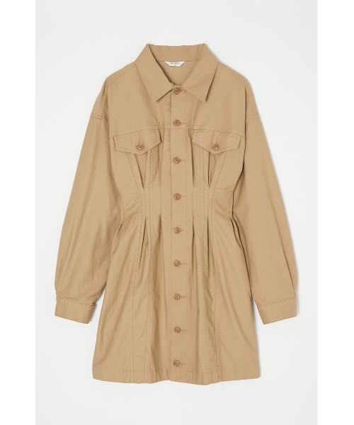 MOUSSY（マウジー）の「COTTON SHIRT MINI ドレス（シャツワンピース・レディース・ベージュ/オレンジ系その他/ライトブラック・1/2）」の12枚目の写真