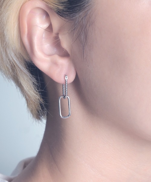YArKA（ヤーカ）の「【YArKA/ヤーカ】double hoop earing(pierce) [figur] / ダブルフープピアス（ピアス（両耳用）・レディース・シルバー・FREE）」の2枚目の写真