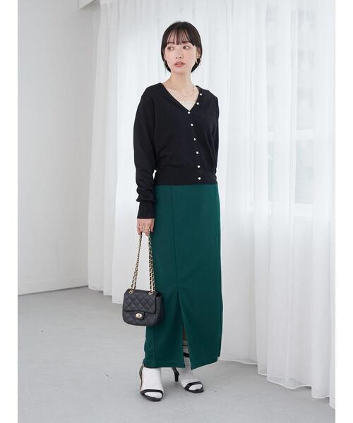 earth music&ecology(アースミュージックアンドエコロジー)の「ハイゲージ多釦カーディガン(カーディガン/ボレロ・レディース・ブラック/ブラウン/グリーン/アイボリー/ピンク系その他2・S/M)」の10枚目の写真