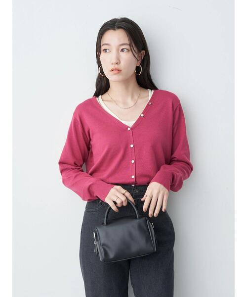 earth music&ecology(アースミュージックアンドエコロジー)の「ハイゲージ多釦カーディガン(カーディガン/ボレロ・レディース・ブラック/ブラウン/グリーン/アイボリー/ピンク系その他2・S/M)」の13枚目の写真