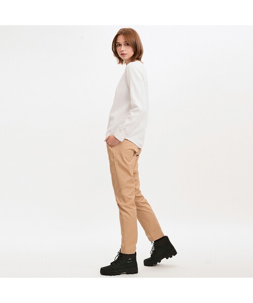 AIGLE（エーグル）の「ロングスリーブワッフルTシャツ（Tシャツ/カットソー・レディース・オフホワイト/ピンク/モスグリーン・S/M/L）」の2枚目の写真