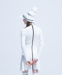 美品 CPG GOLF ハイネック フレア リブニット ワンピース ホワイト 2 CPG GOLF（シーピージーゴルフ）の「High Neck Flare Knit Dress