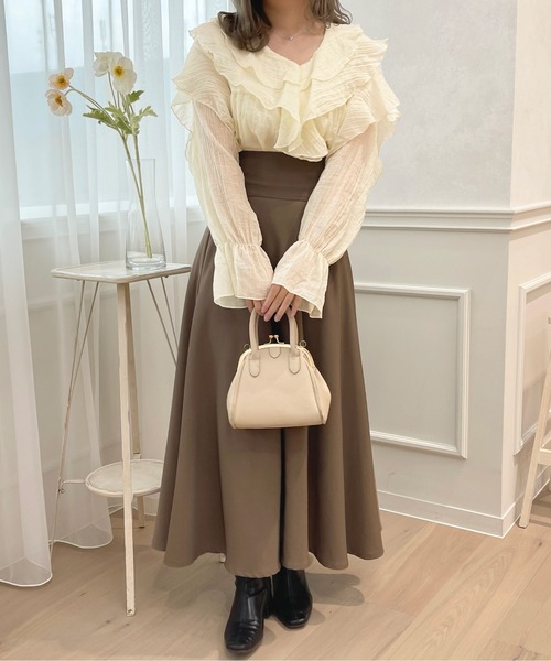 apres jour(アプレジュール)の「シアーラッフルブラウス【ZOZOTOWN限定アイテム】(シャツ/ブラウス・レディース・ピンク/ブラック/アイボリー/オフホワイト・X-LARGE/フリー)」の20枚目の写真