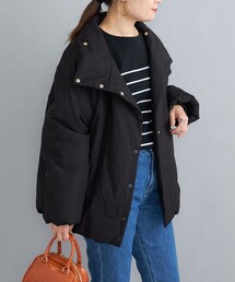 〈撥水加工〉コットンポリ ウェザー 中綿コート◆