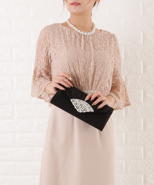 Lace Ladies(レースレディース)の「パールプリーツ 2wayクラッチバッグ(クラッチバッグ・レディース・ブラック/ピンク/シルバー/ベージュ・FREE)」の16枚目の写真