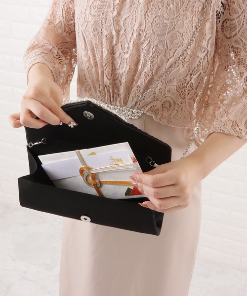 Lace Ladies(レースレディース)の「パールプリーツ 2wayクラッチバッグ(クラッチバッグ・レディース・ブラック/ピンク/シルバー/ベージュ・FREE)」の14枚目の写真