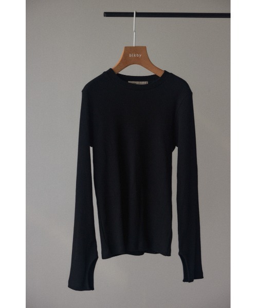 BLACK BY MOUSSY（ブラックバイマウジー）の「organic cotton longsleeve tops(オーガニックコットンロングスリーブトップス)（Tシャツ/カットソー・レディース・ホワイト/ブラック/グリーン・FREE）」の3枚目の写真