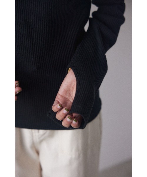 BLACK BY MOUSSY（ブラックバイマウジー）の「organic cotton longsleeve tops(オーガニックコットンロングスリーブトップス)（Tシャツ/カットソー・レディース・ホワイト/ブラック/グリーン・FREE）」の8枚目の写真