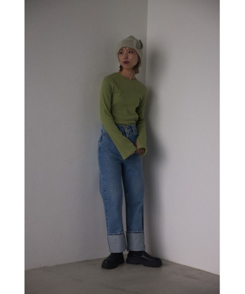 BLACK BY MOUSSY（ブラックバイマウジー）の「organic cotton longsleeve tops(オーガニックコットンロングスリーブトップス)（Tシャツ/カットソー・レディース・ホワイト/ブラック/グリーン・FREE）」の11枚目の写真