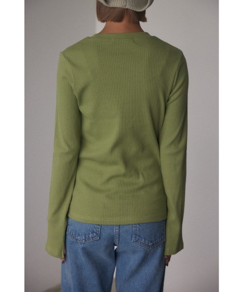 BLACK BY MOUSSY（ブラックバイマウジー）の「organic cotton longsleeve tops(オーガニックコットンロングスリーブトップス)（Tシャツ/カットソー・レディース・ホワイト/ブラック/グリーン・FREE）」の22枚目の写真