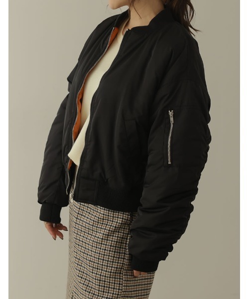 Re:EDIT（リエディ）の「MA-1ショートブルゾン（MA-1・レディース・ブラック/ライトカーキ・MEDIUM）」の10枚目の写真
