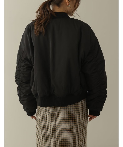 Re:EDIT（リエディ）の「MA-1ショートブルゾン（MA-1・レディース・ブラック/ライトカーキ・MEDIUM）」の8枚目の写真