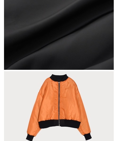 Re:EDIT（リエディ）の「MA-1ショートブルゾン（MA-1・レディース・ブラック/ライトカーキ・MEDIUM）」の5枚目の写真