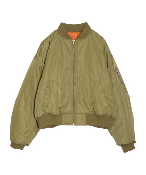 Re:EDIT（リエディ）の「MA-1ショートブルゾン（MA-1・レディース・ブラック/ライトカーキ・MEDIUM）」の4枚目の写真