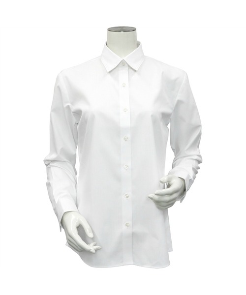 TOKYO SHIRTS（トウキョウシャツ）の「透け防止 形態安定ノーアイロン レギュラー 長袖ビジネスワイシャツ（ビジネスシャツ・レディース・ホワイト・S/M/L/LL/XL）」の2枚目の写真