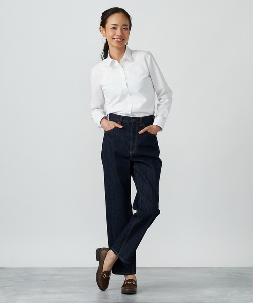 TOKYO SHIRTS（トウキョウシャツ）の「透け防止 形態安定ノーアイロン レギュラー 長袖ビジネスワイシャツ（ビジネスシャツ・レディース・ホワイト・S/M/L/LL/XL）」の9枚目の写真