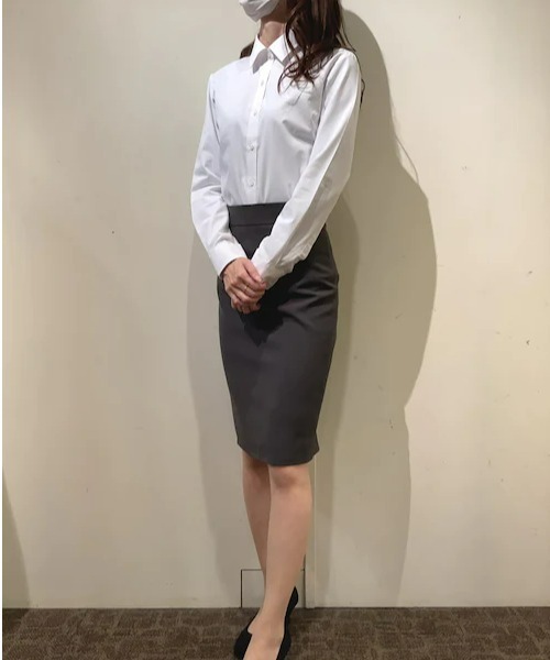 TOKYO SHIRTS（トウキョウシャツ）の「透け防止 形態安定ノーアイロン レギュラー 長袖ビジネスワイシャツ（ビジネスシャツ・レディース・ホワイト・S/M/L/LL/XL）」の13枚目の写真