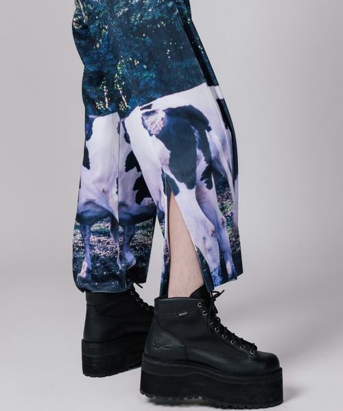 NON TOKYO プリントリブワイドパンツ マウンテン 山岳柄 NON TOKYO