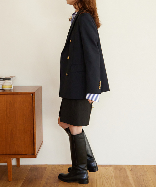 JOURNAL STANDARD relume T/Wギャバネイビーブレザー JOURNAL STANDARD relume（ジャーナルスタンダード レリューム