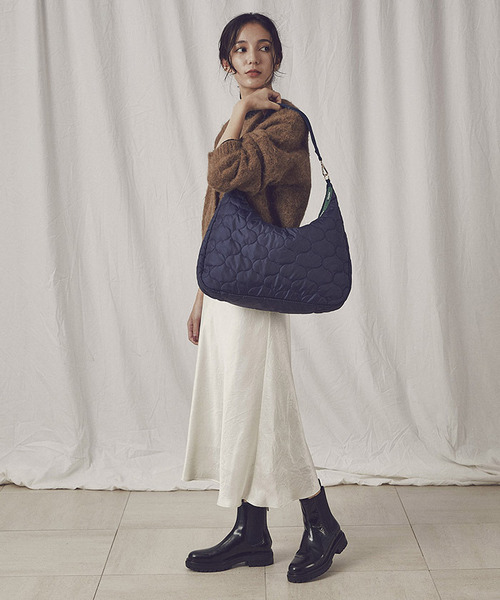 『美品』LESPORTSACネイビー キルティング ショルダーバッグ LeSportsac（レスポートサック）の「LARGE SHOULDER BAG