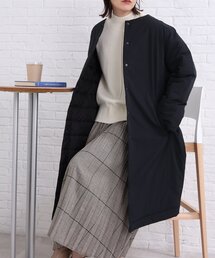 SHOO・LA・RUE | ◆すっきりシルエットで軽くて暖か【撥水加工】ノーカラー中綿入りコート(ノーカラーコート)