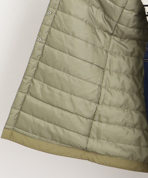 SHOO・LA・RUE(シューラルー)の「◆すっきりシルエットで軽くて暖か【撥水加工】ノーカラー中綿入りコート(ノーカラーコート・レディース・オリーブ/ブラック・04/03/02)」の18枚目の写真